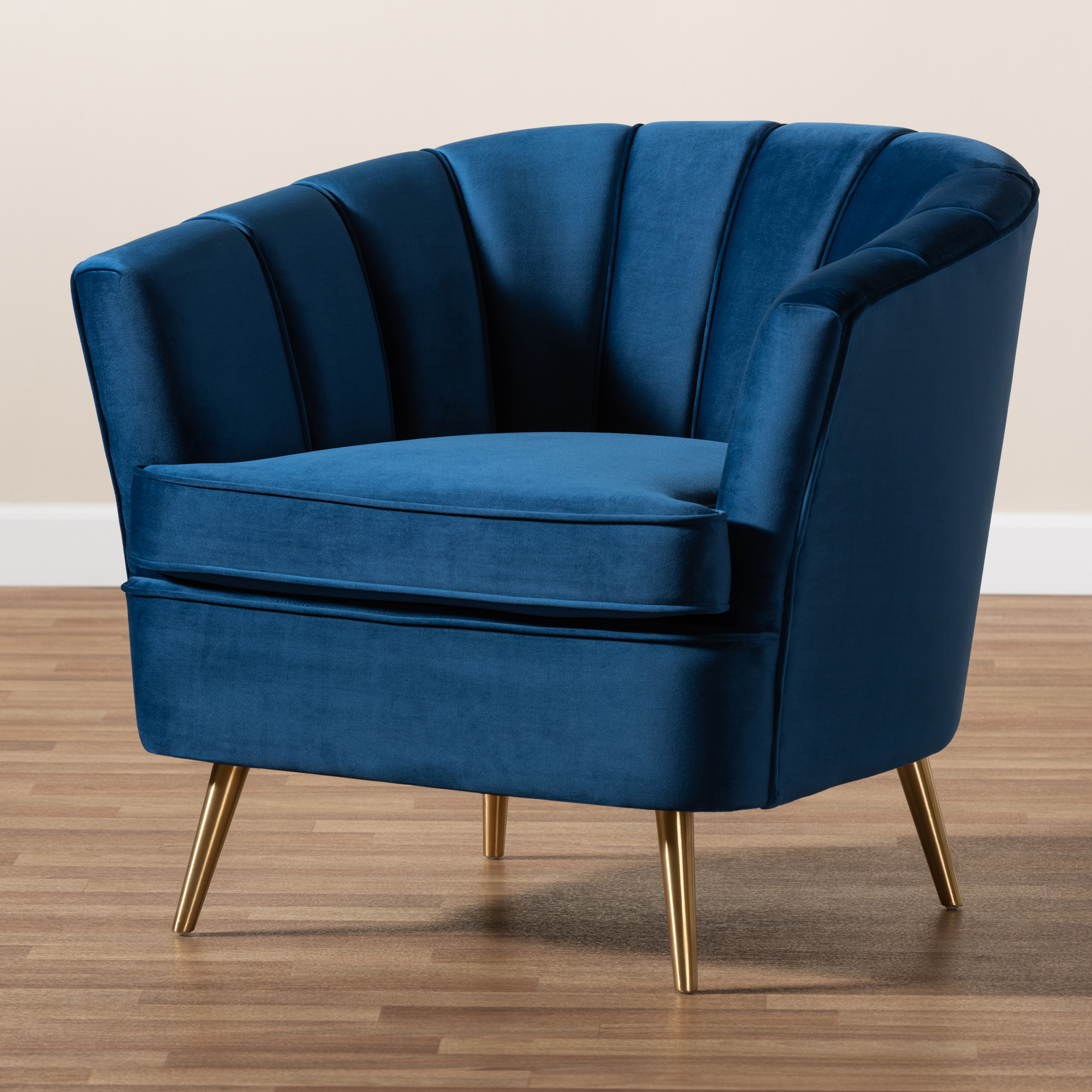 Navy gold on sale accent chair